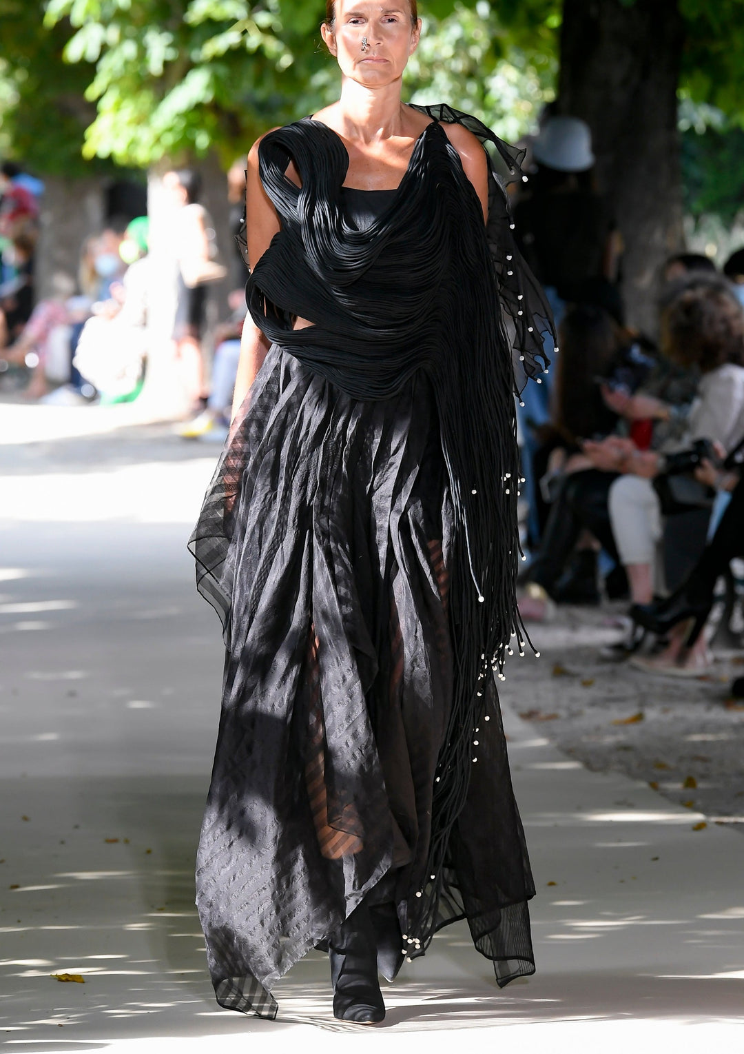 Black Pleated Gown