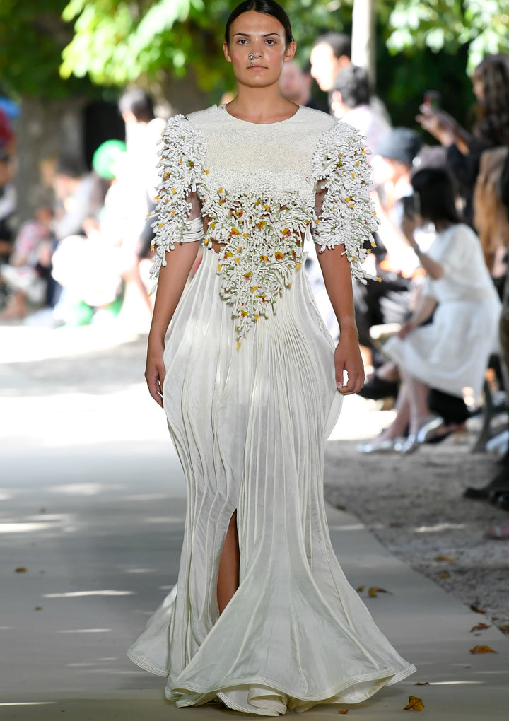 Corded Wave Slit Skirt