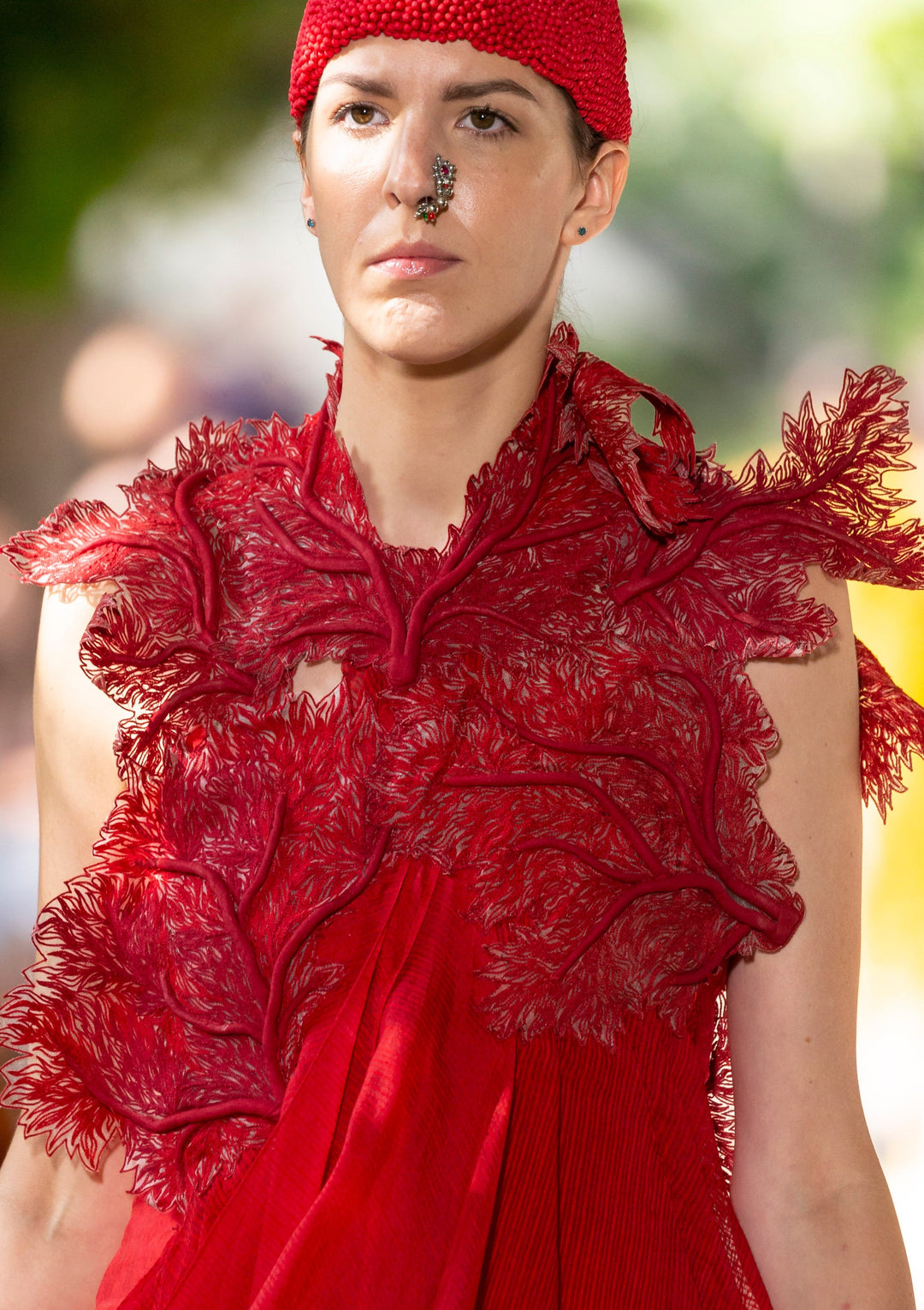 Red Coral Sheer Dress