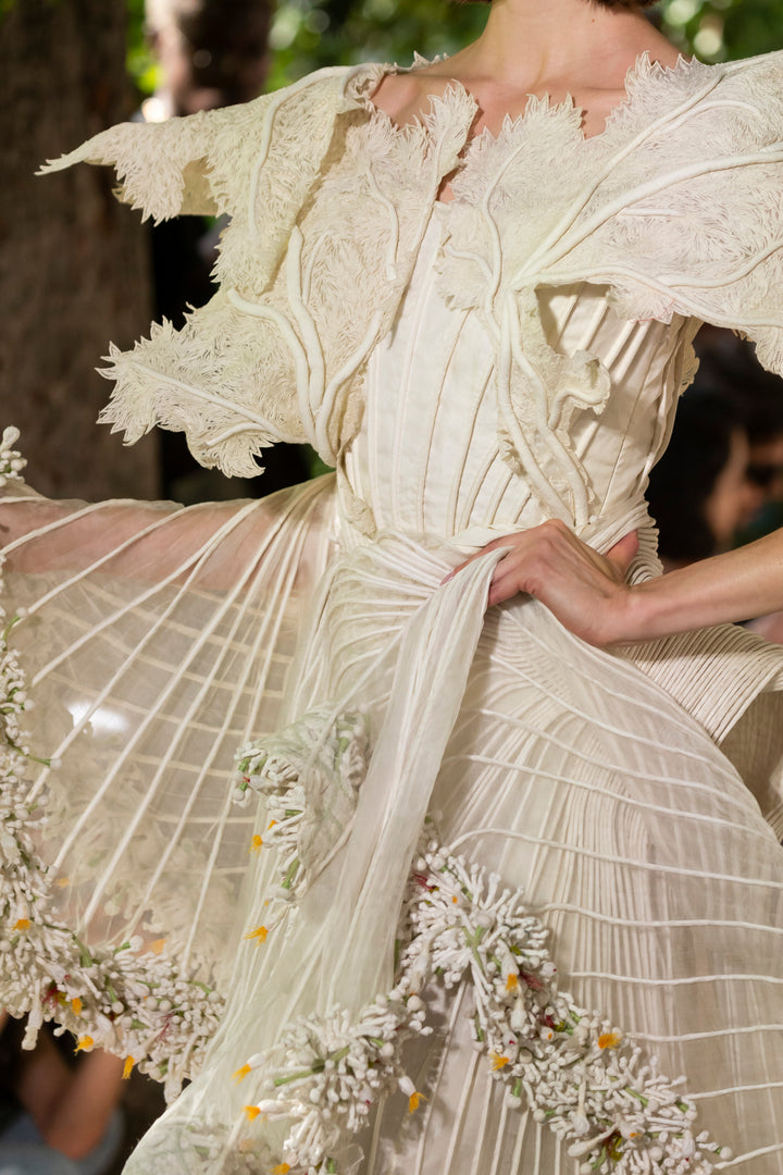 White Corset Dress & Mogra Dupatta