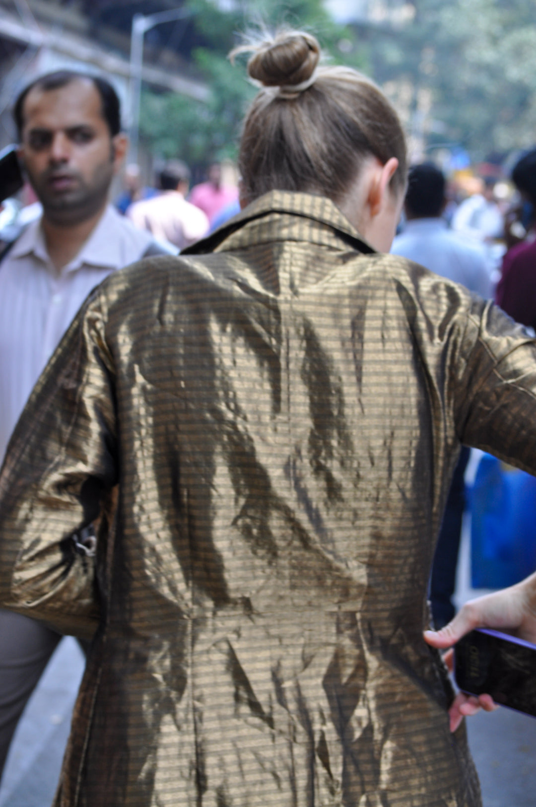 Metallic Gold Trench Coat