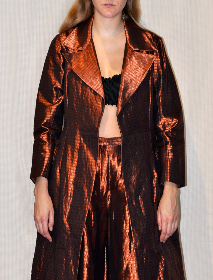 Metallic Copper Trench Coat