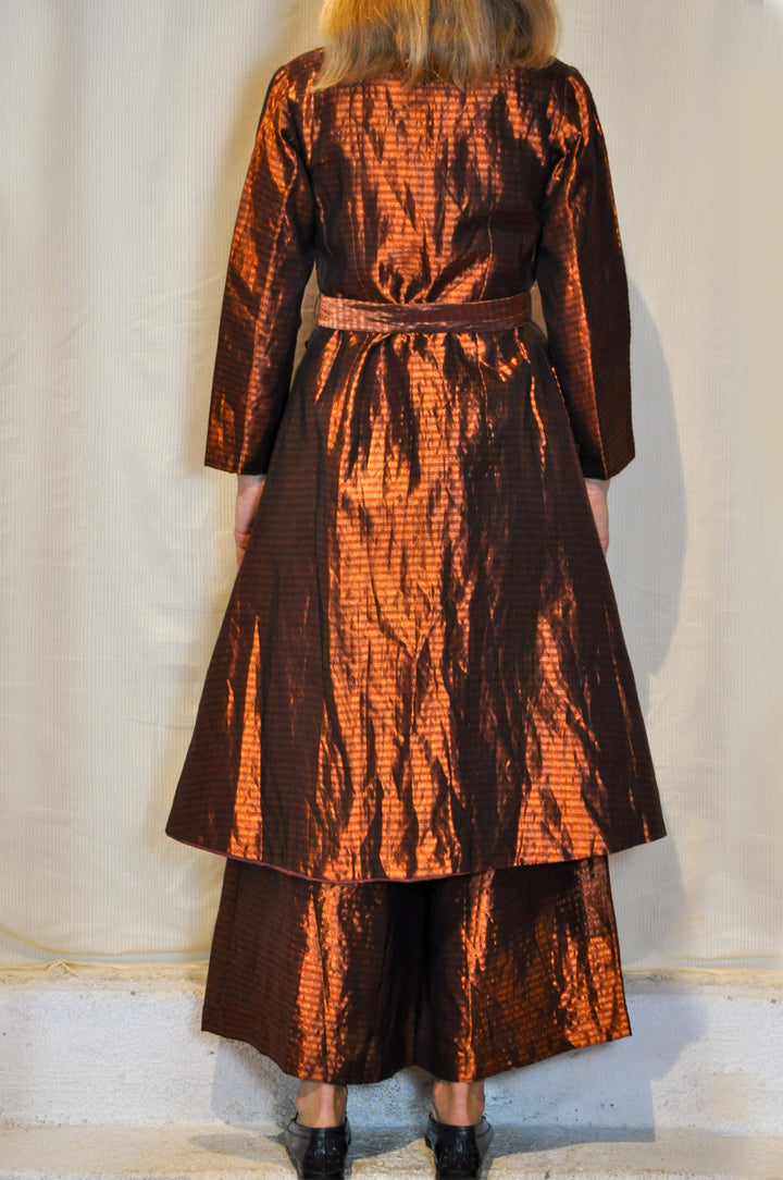 Metallic Copper Trench Coat