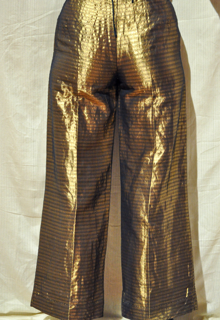 Metallic Gold Straight Trousers