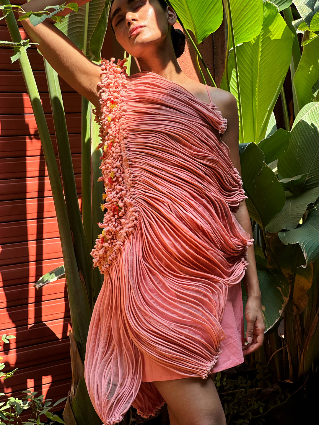 Peach Corded Dress