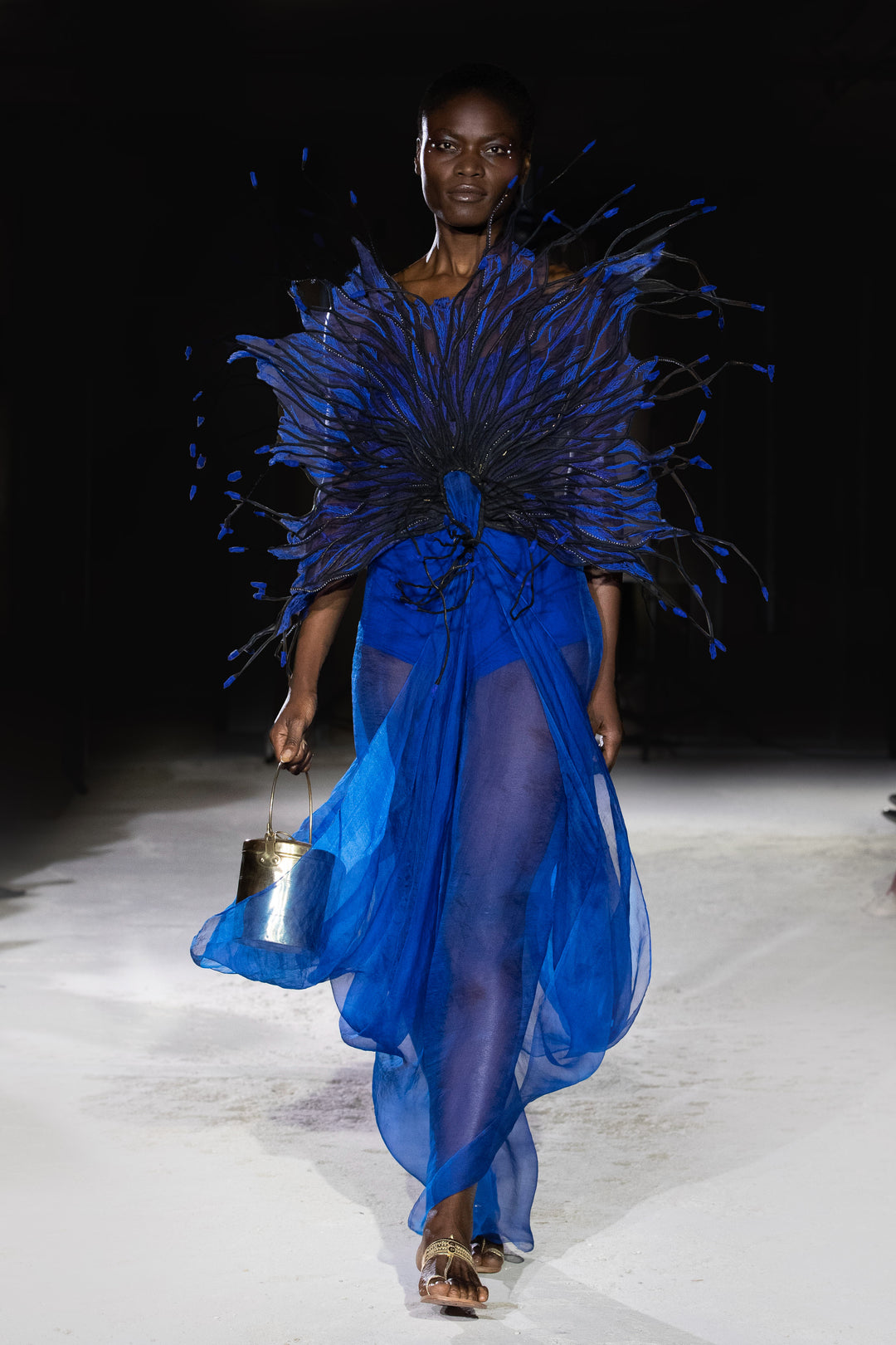 Mouni Roy - Cobalt Blue Coral Gown
