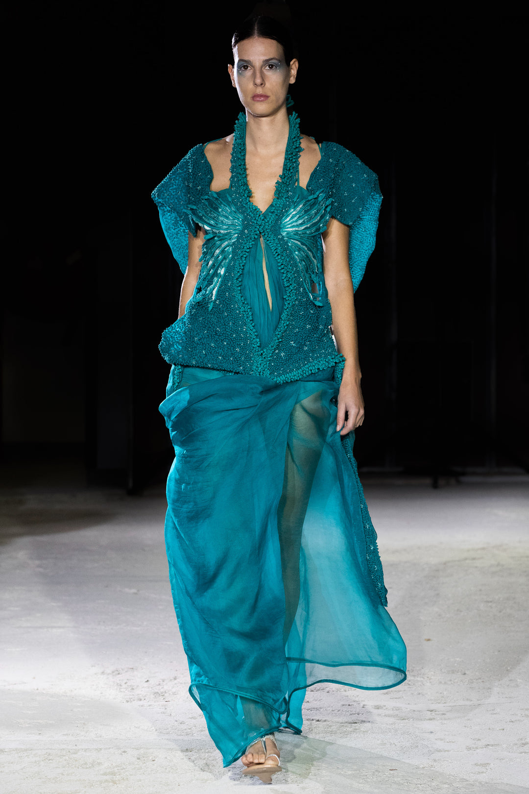 Abyss Halter Neck Turquoise Gown