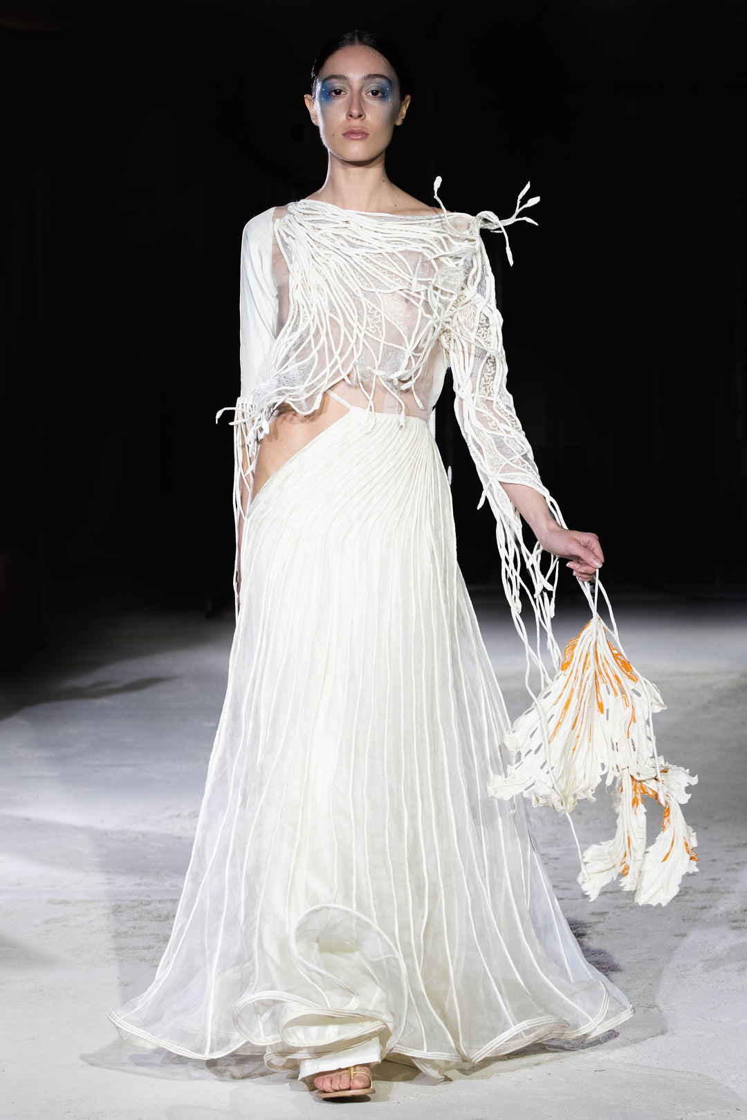 Abyss White Corded Gown