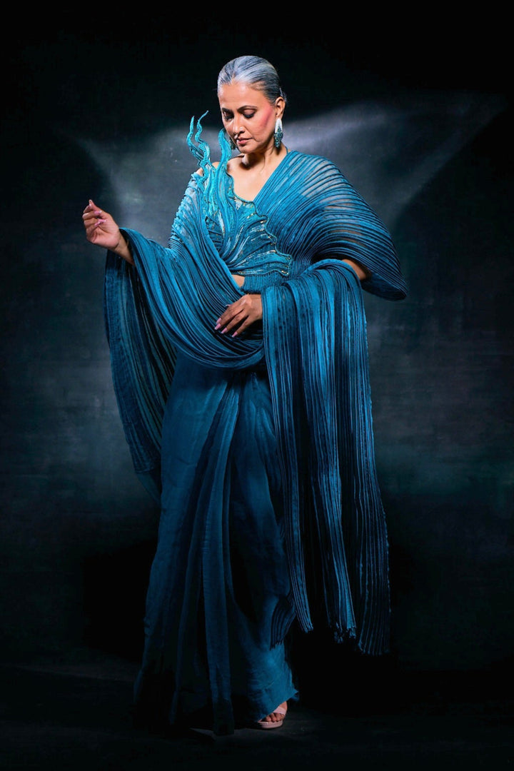 BLUE HAZE SAREE SET
