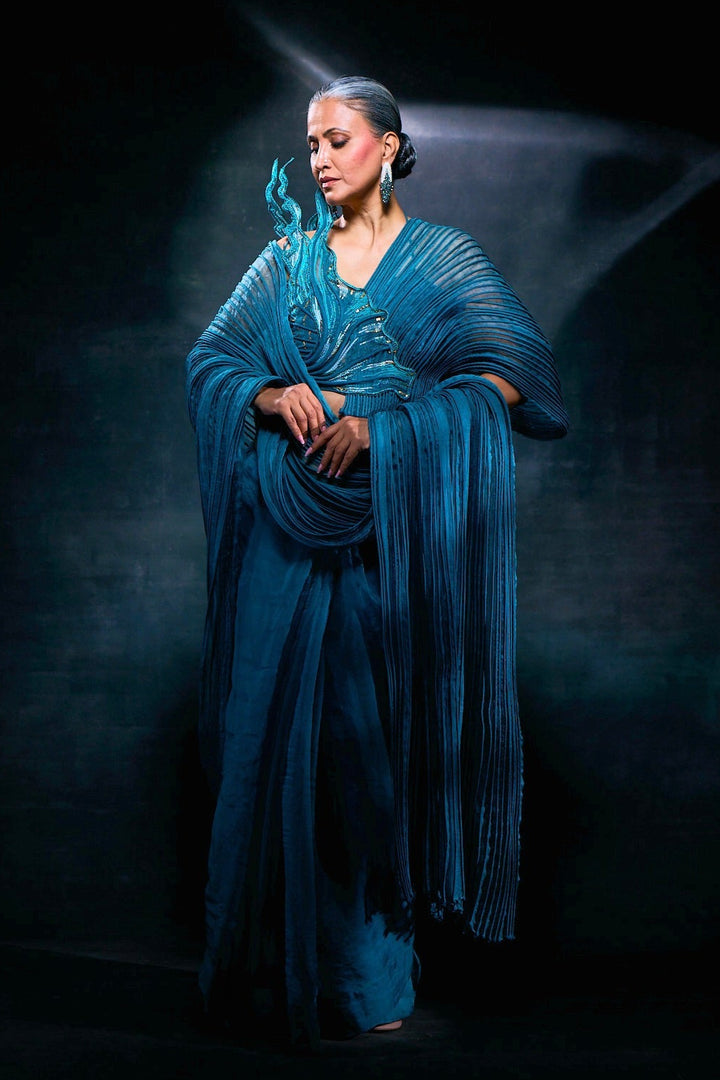 BLUE HAZE SAREE SET