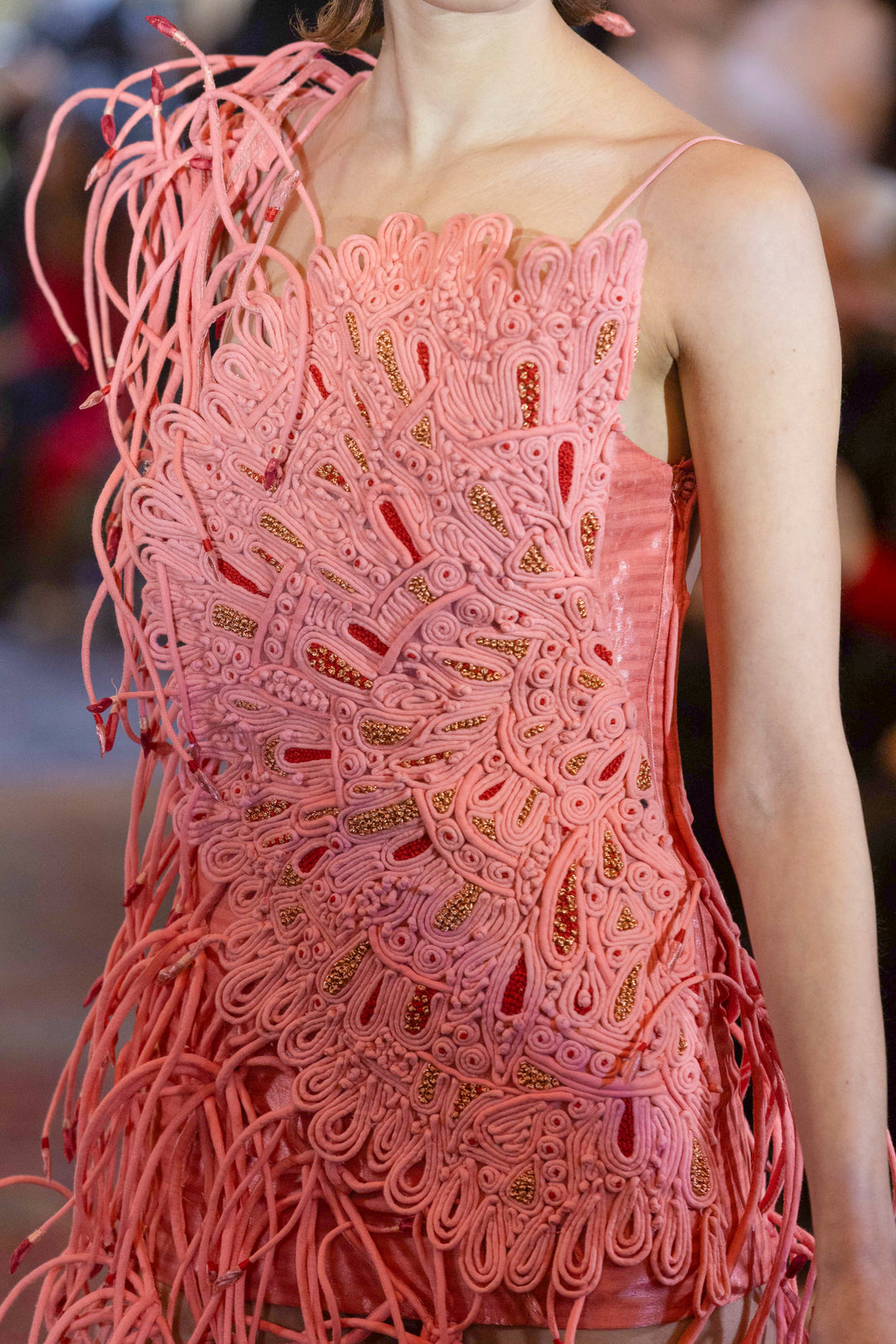 Coral Cascade Gown