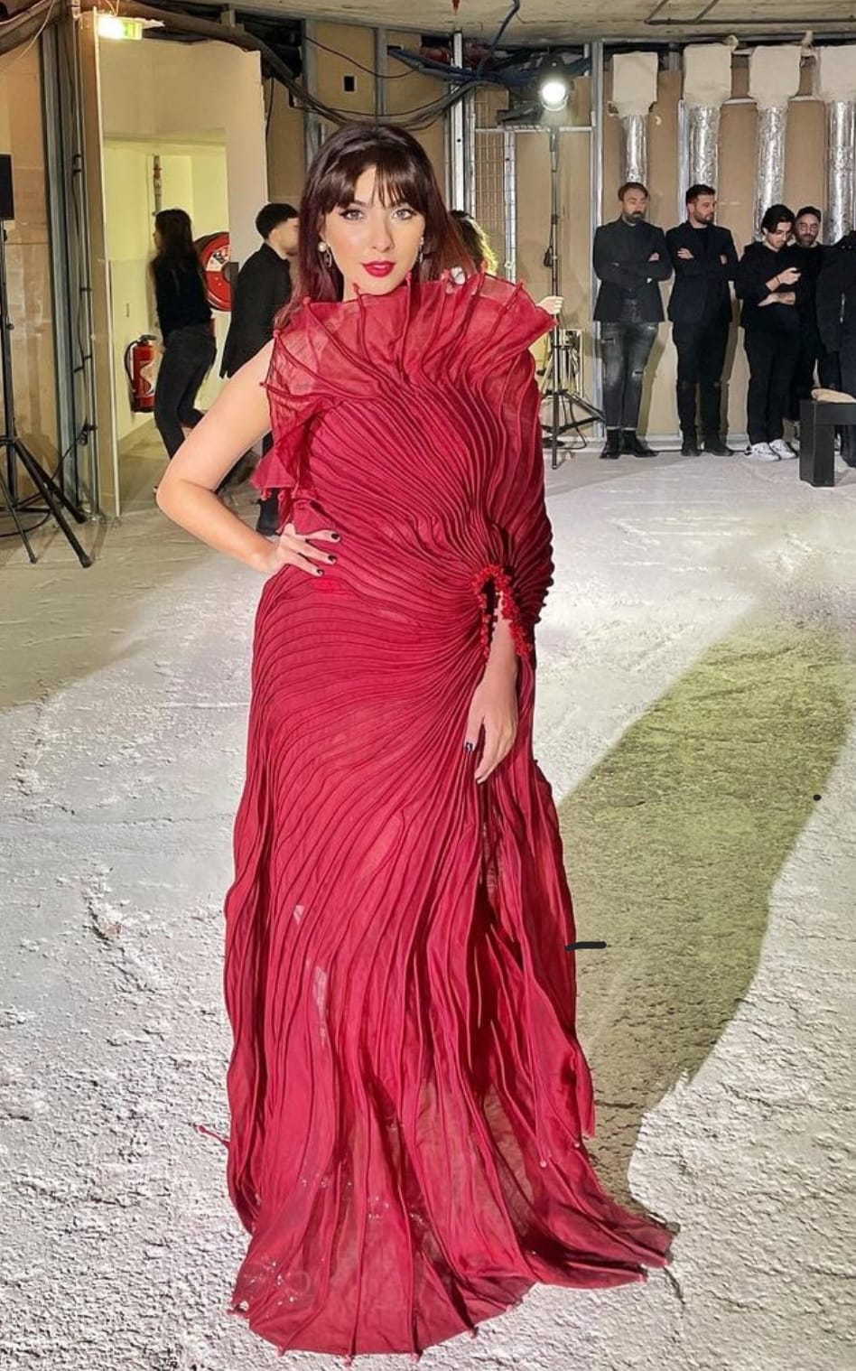 Niki Mehra - Maroon Corded Dress