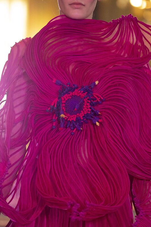 Fuchsia Pink Flower Corded Top