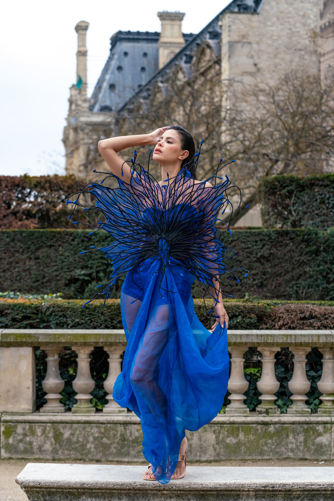 Abyss 3D Coral Embroidered Dress