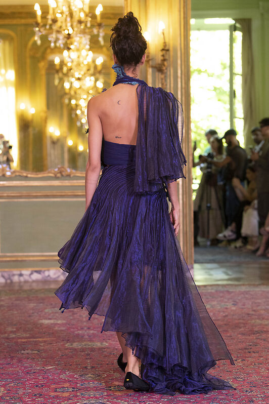 Blue and Violet Coral Corded Dress