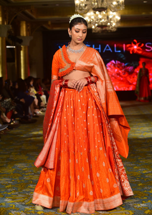 Orange Silk Skirt