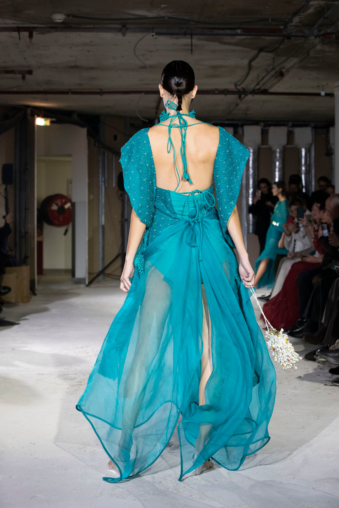 Abyss Halter Neck Turquoise Gown