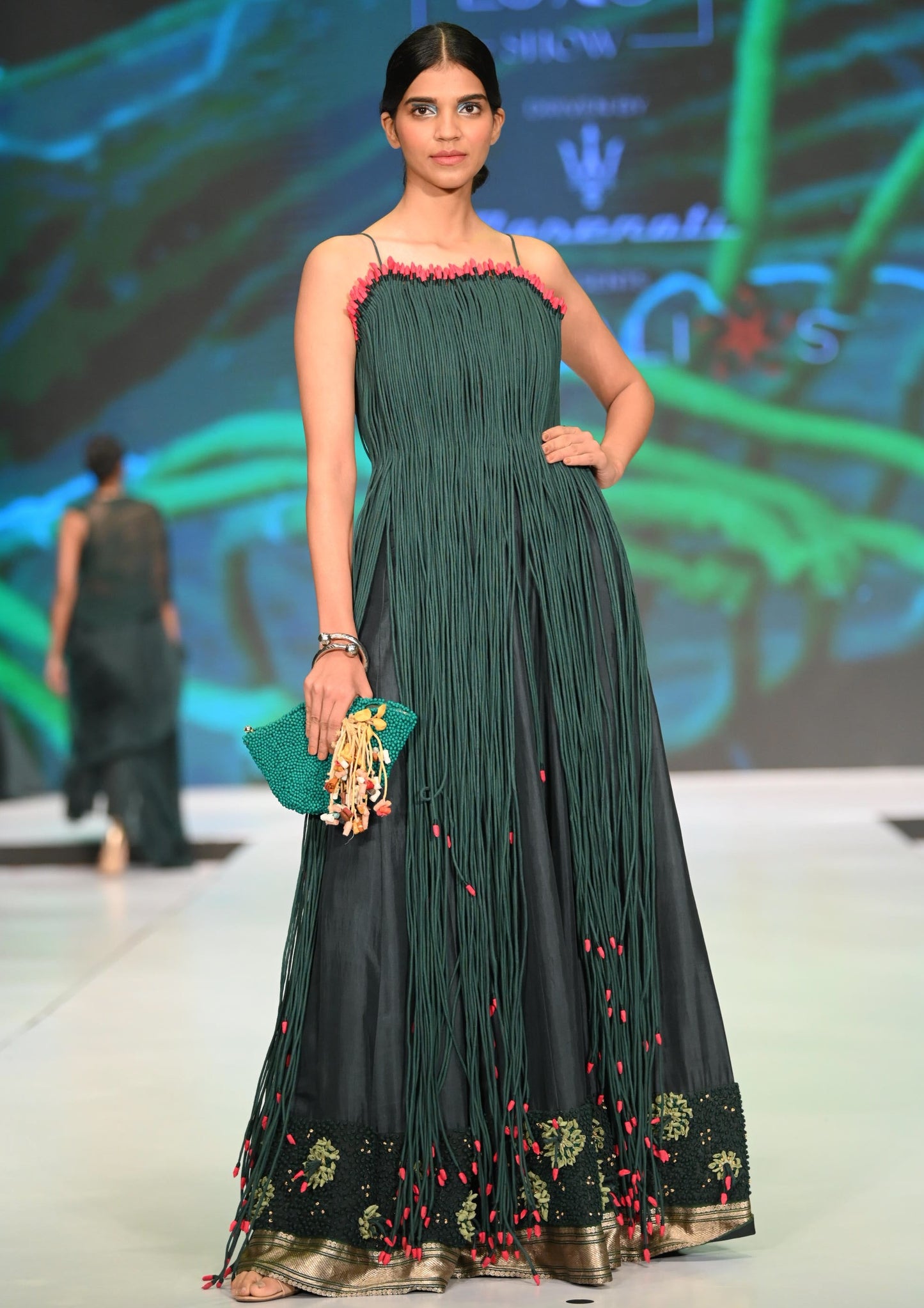 Forest Green Corded Long Top