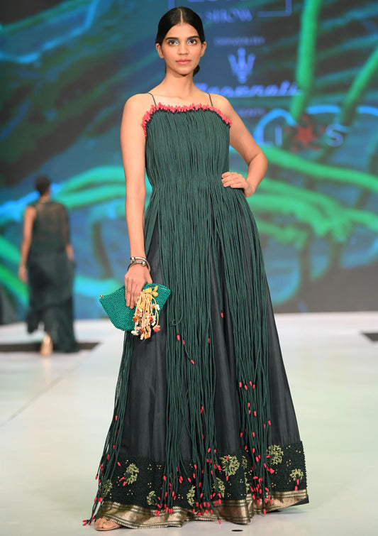 Forest Green Lehenga Skirt