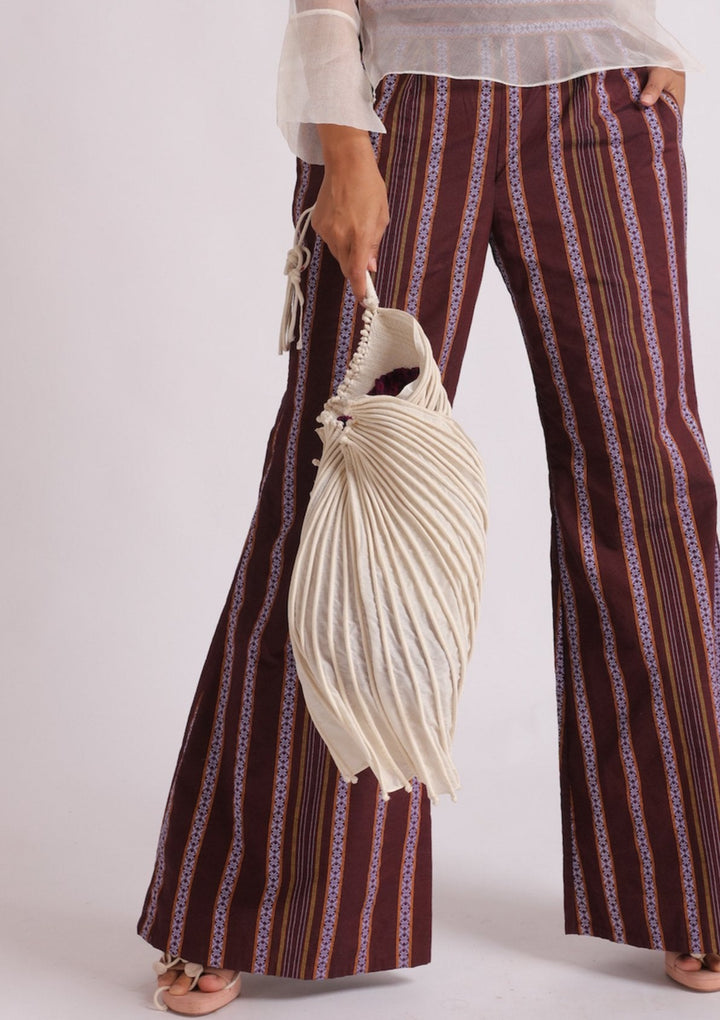 Corded Conical Shell Silk Pouch