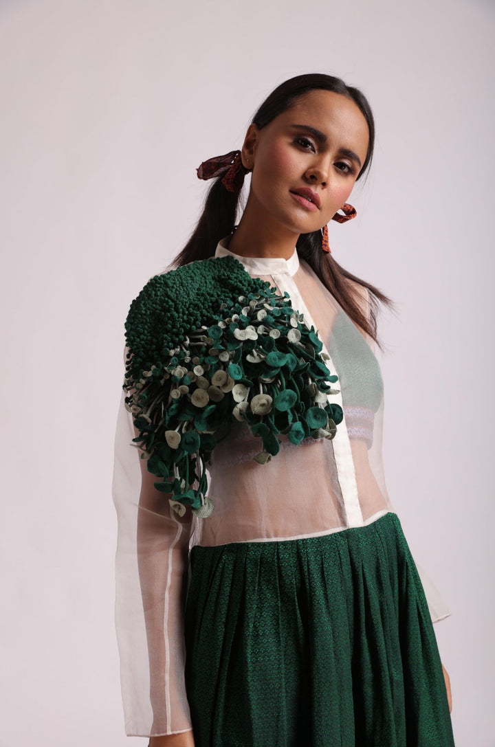 Green Mushroom Embellished Collar