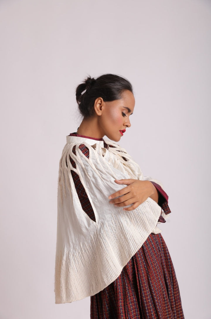 Asymmetric Cape with Cutwork