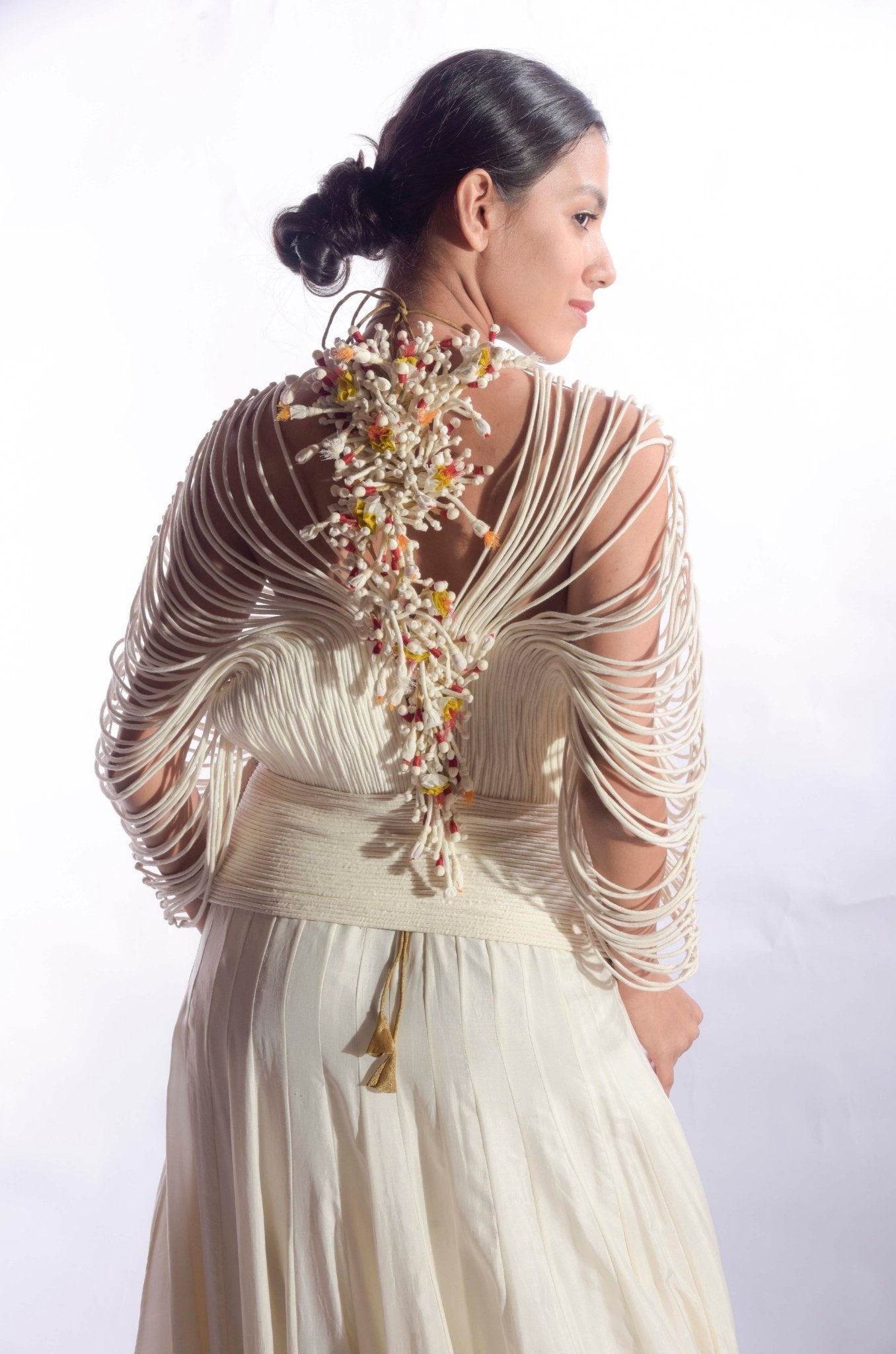 Loosely Corded Cape with Mogra Embellishments
