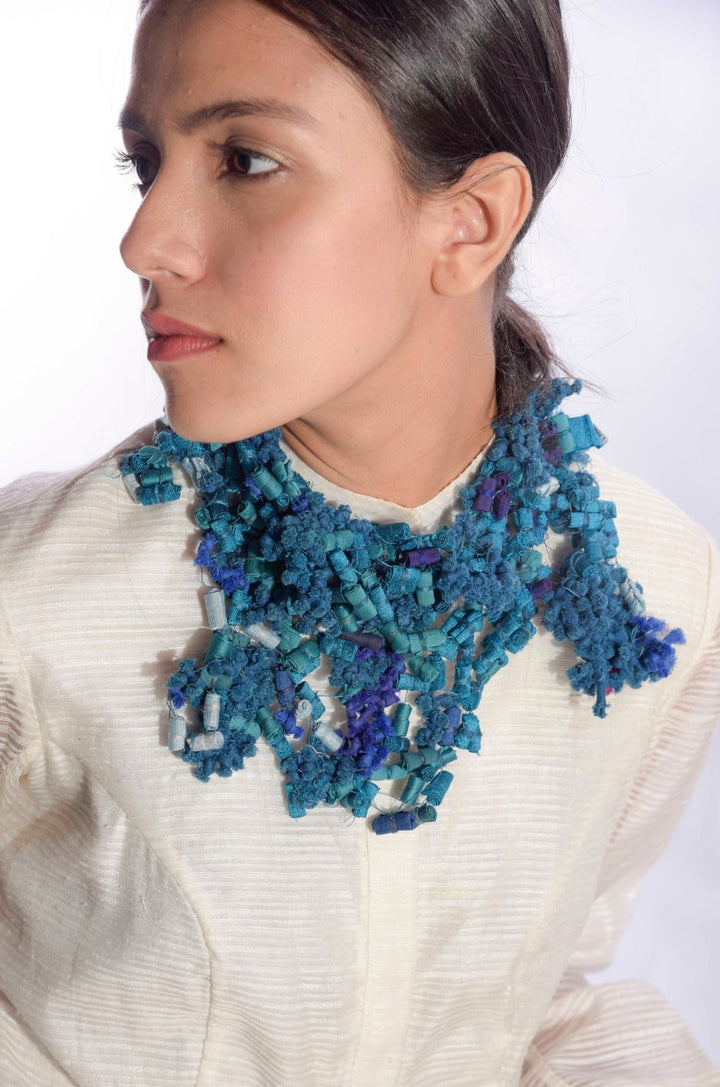 Upcycled Blue Neck Piece