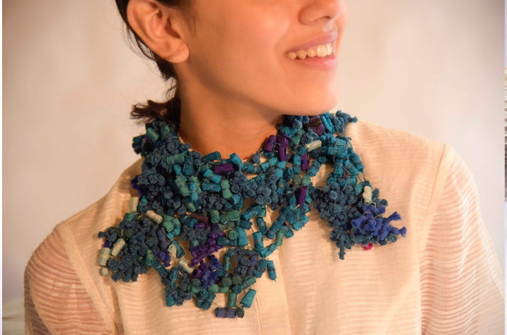 Upcycled Blue Neck Piece