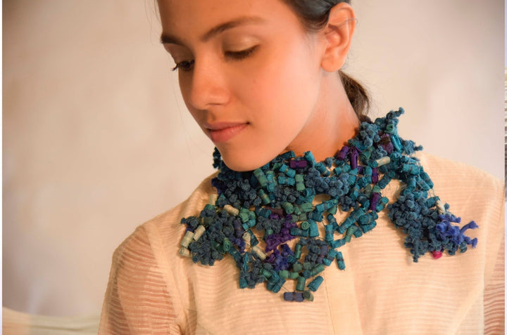 Upcycled Blue Neck Piece