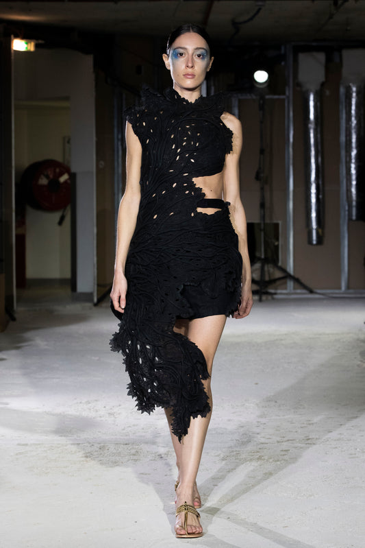 Black Half Coral Abyss Dress