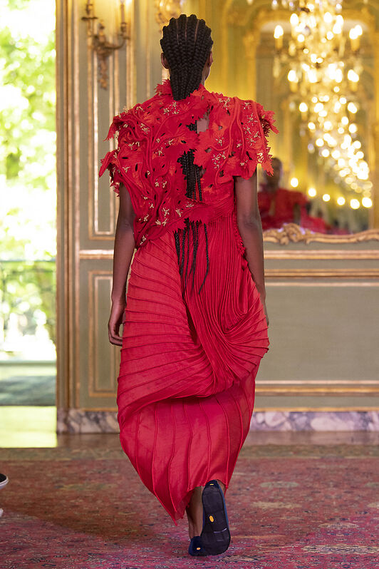 Red Coral Corded Dress