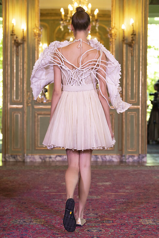 White Corel Corded Short Dress