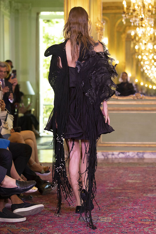 Black Coral Corded Top