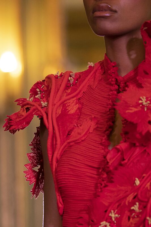 Red Coral Corded Dress