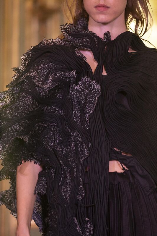 Black Coral Corded Top