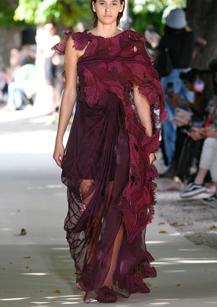 Burgundy Coral Dress