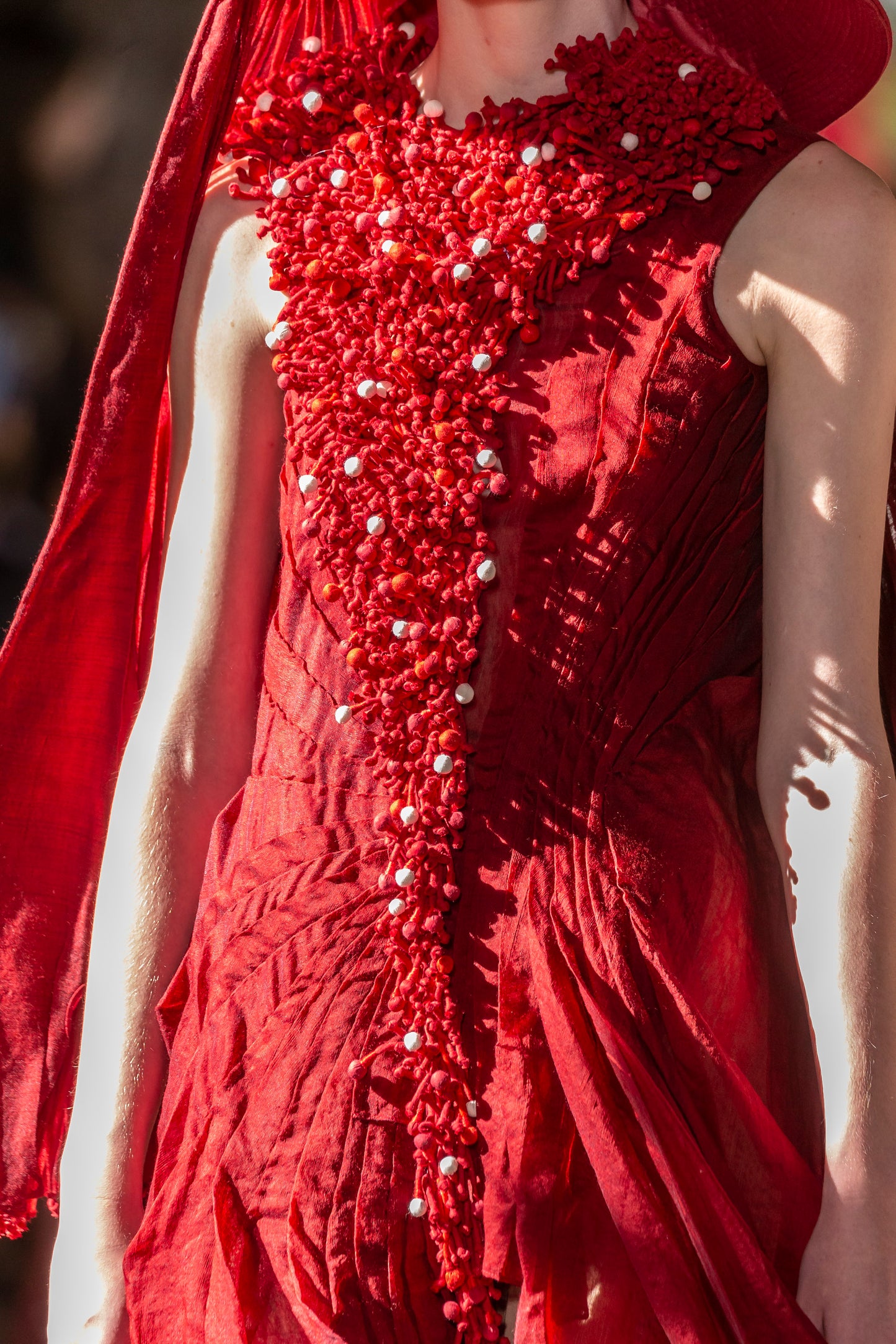 Red Sun Hat Dress